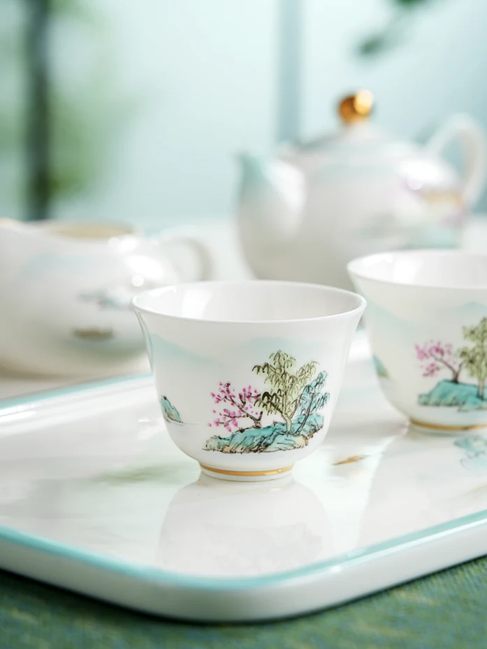 Journey through Mountains Hand-Painted Tea Set — view 3