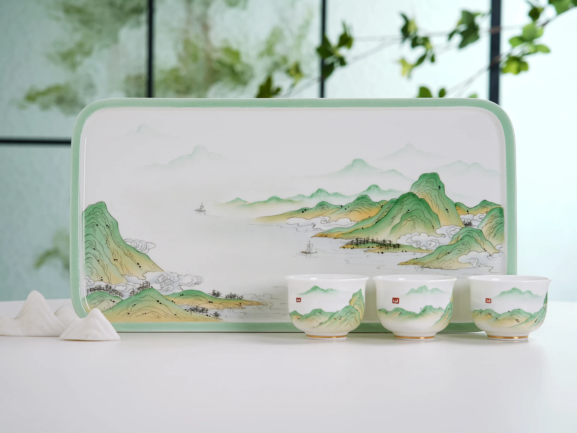 Flowing Heritage Hand-Painted Tea Set — view 2