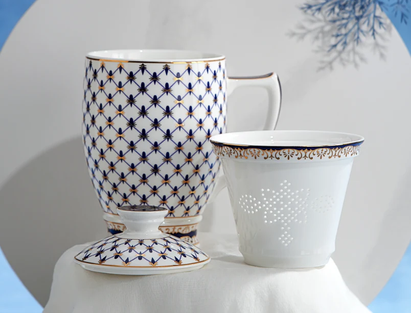 Moonlight Stars Bone China Lidded Cup — view 3