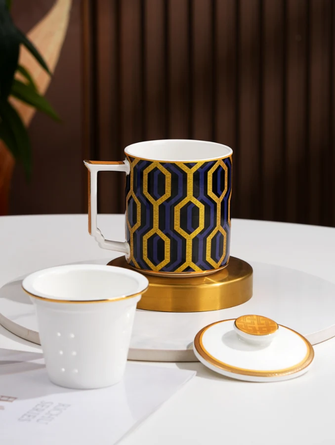 Black and Gold Collection Bone China Infuser Cup — Large Gift Box — view 2