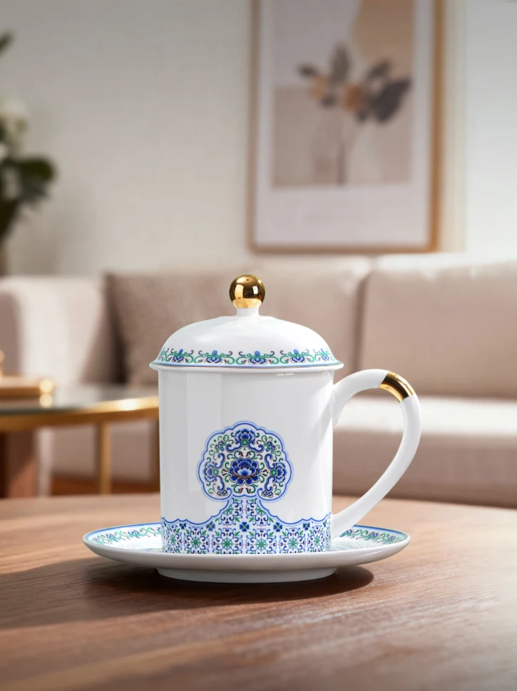 Blooming Splendor Bone China Infuser Cup
