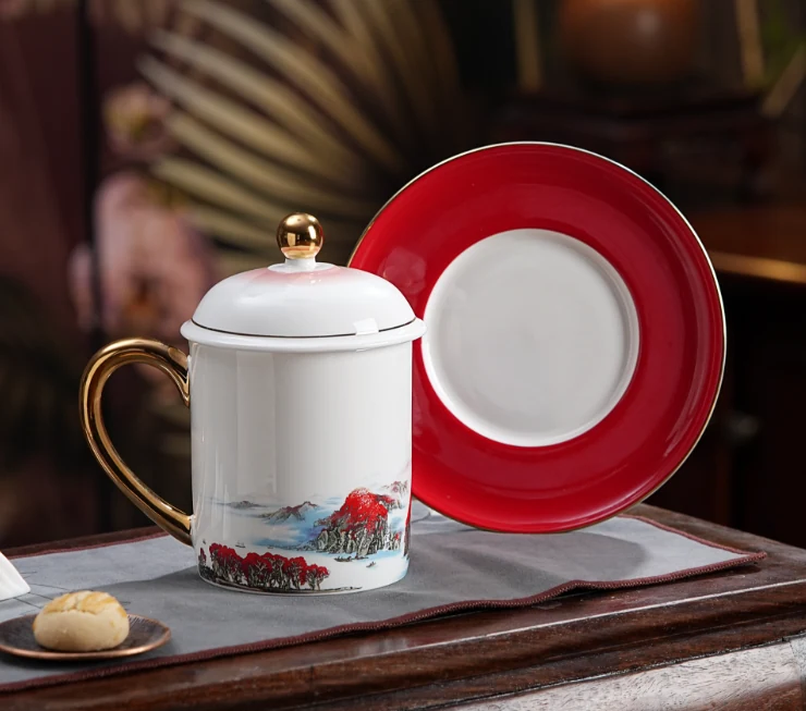 Good Fortune Bone China Infuser Cup — view 2