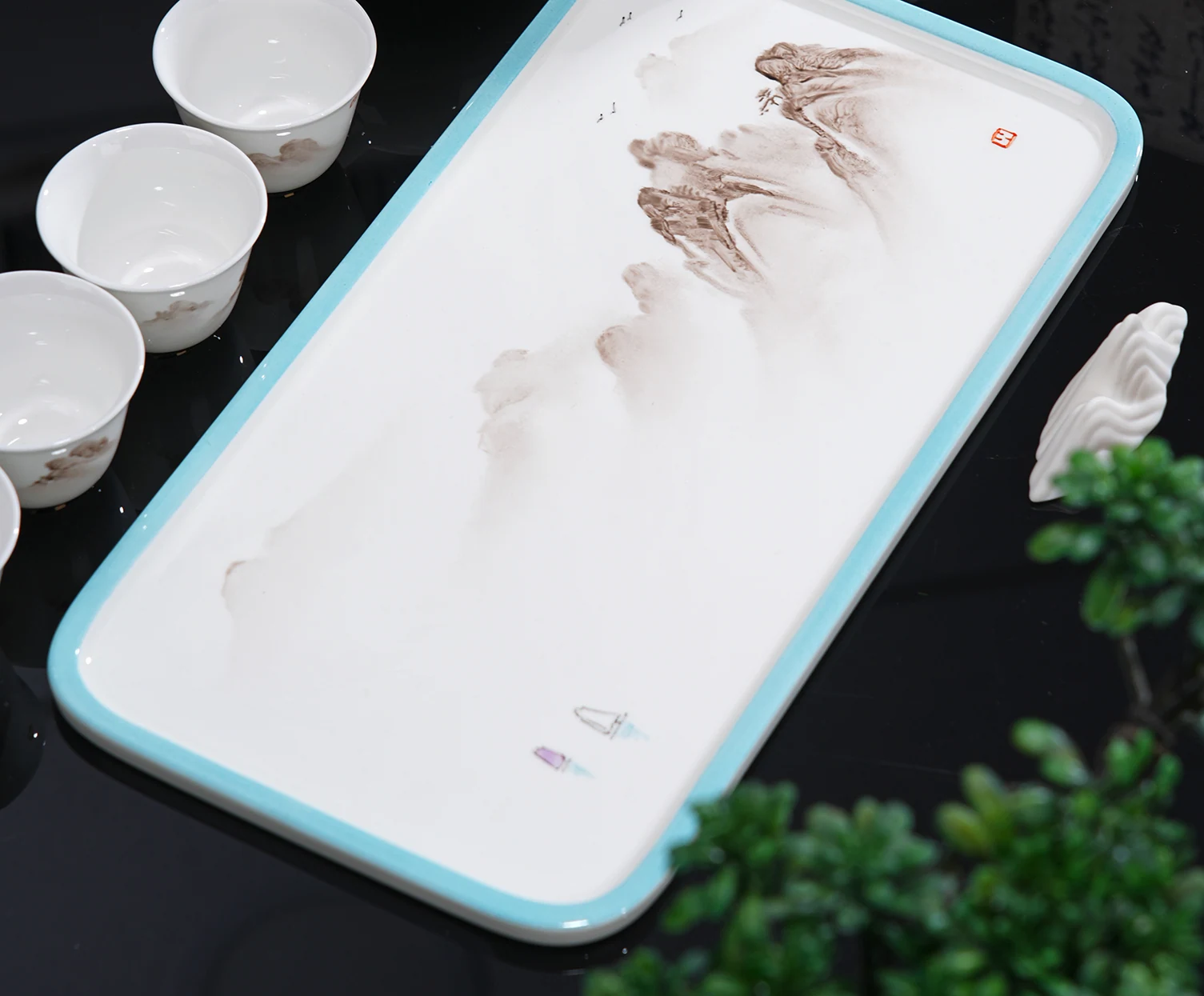Mountain View Hand-Painted Tea Set — view 2