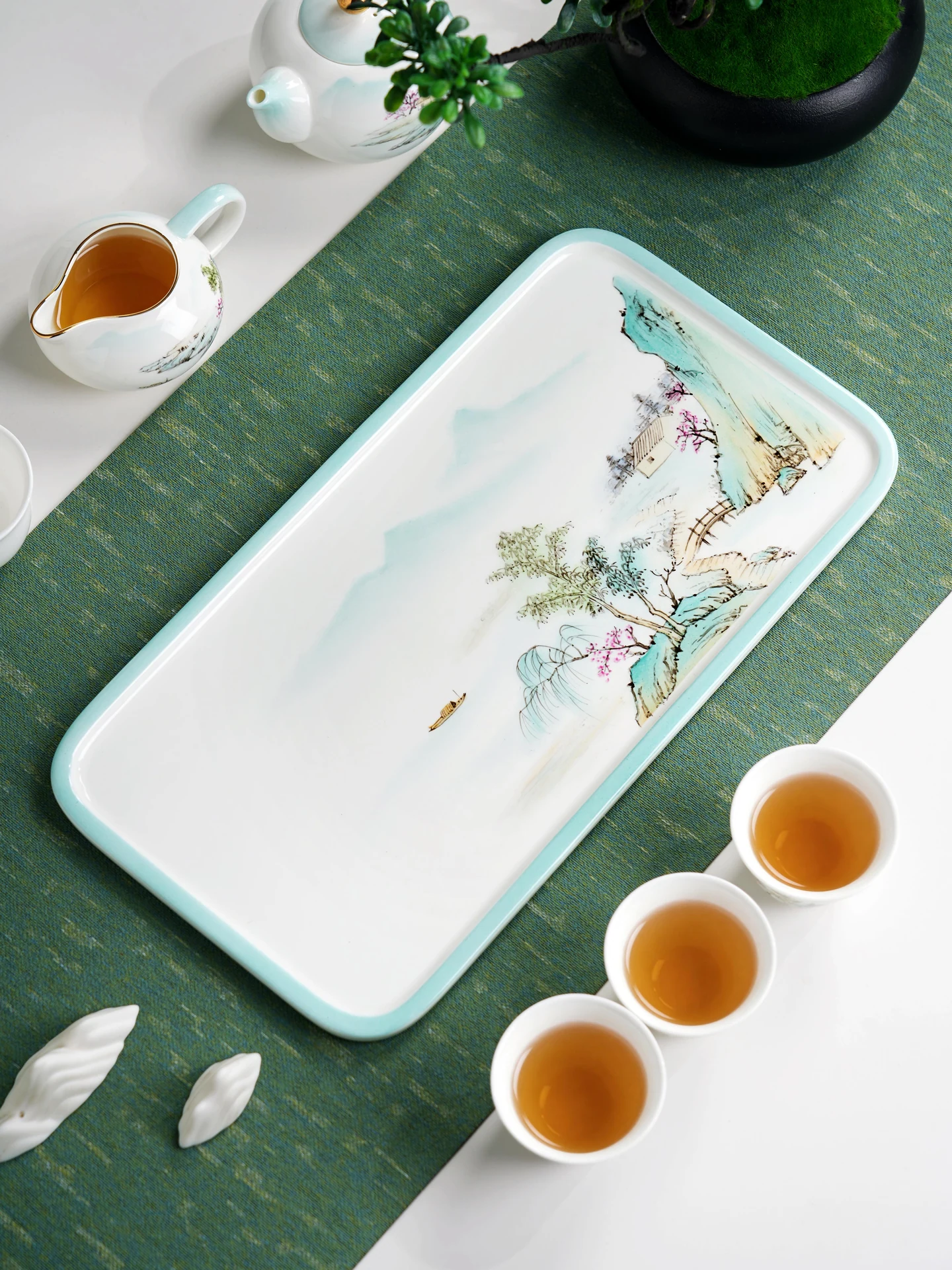 Journey through Mountains Hand-Painted Tea Set — view 2